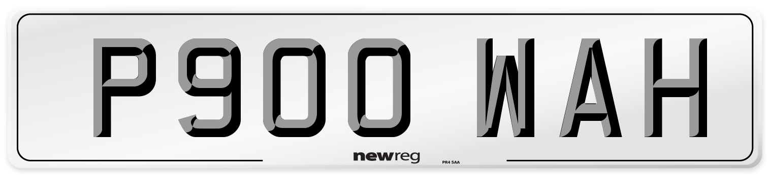 P900 WAH Number Plate from New Reg